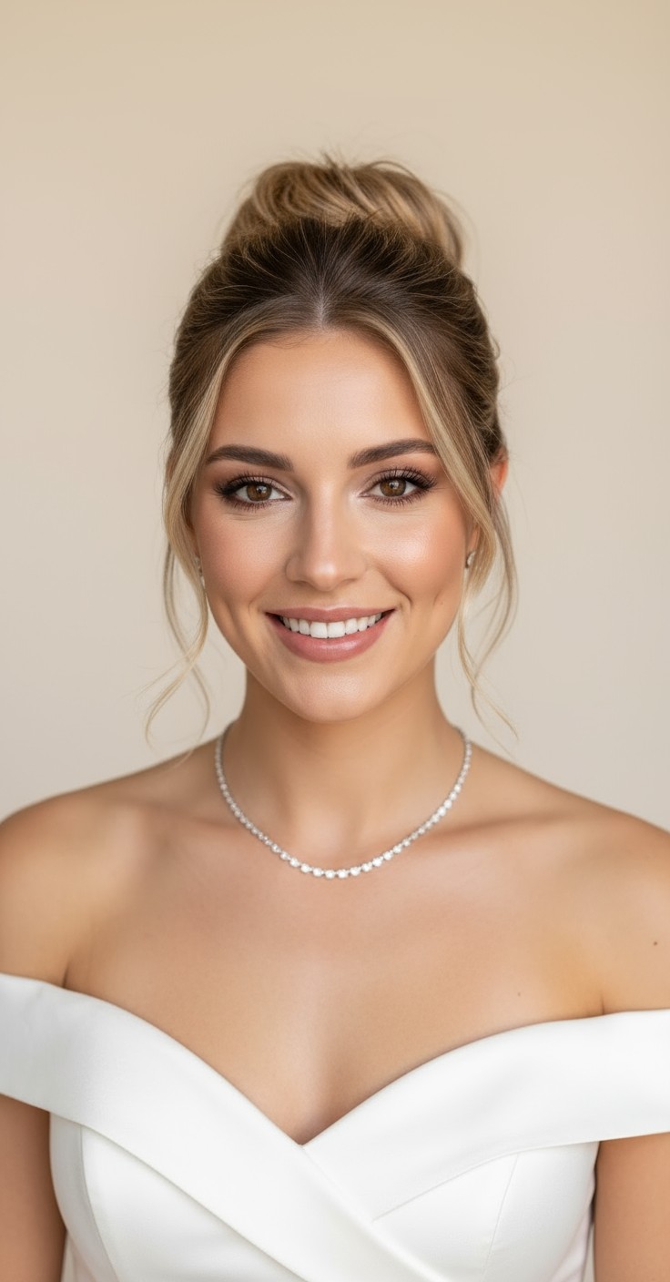 After Messy Bun Wedding Updo